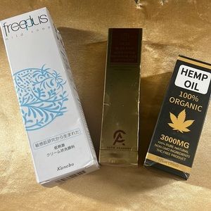 Beouty product 2 box are sealed the free plus are open bottle but not used